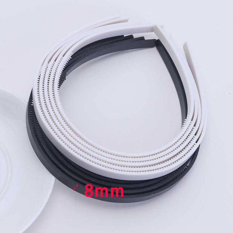 10pcs/lot 8mm /10mm Wide Teeth Hairbands Girls Plastic Headbands Lady Jewelry Findings Diy Tools White Black Hair Accessory