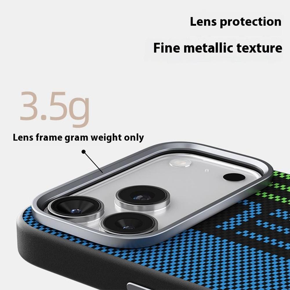 ABEEL For iPhone 17 Pro Case Compatible with MagSafe Printed PC TPU Aluminum Alloy Leather Phone Cover