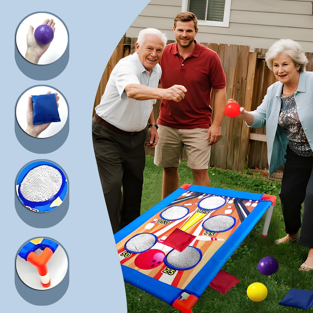 1/5 HolesThrowing Game Sandbag Board Training Sandbag Throwing Toy Bouncing Game Board Set Outdoor Sports Bowling-style Design