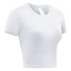 Damen Kompressionsshirt Kurzarm Sportliches Yoga Lauf T-Shirt Sommer Fitnessstudio Workout Schnelltrocknend Dehnbares T-Shirts Oberteile Baselayer
