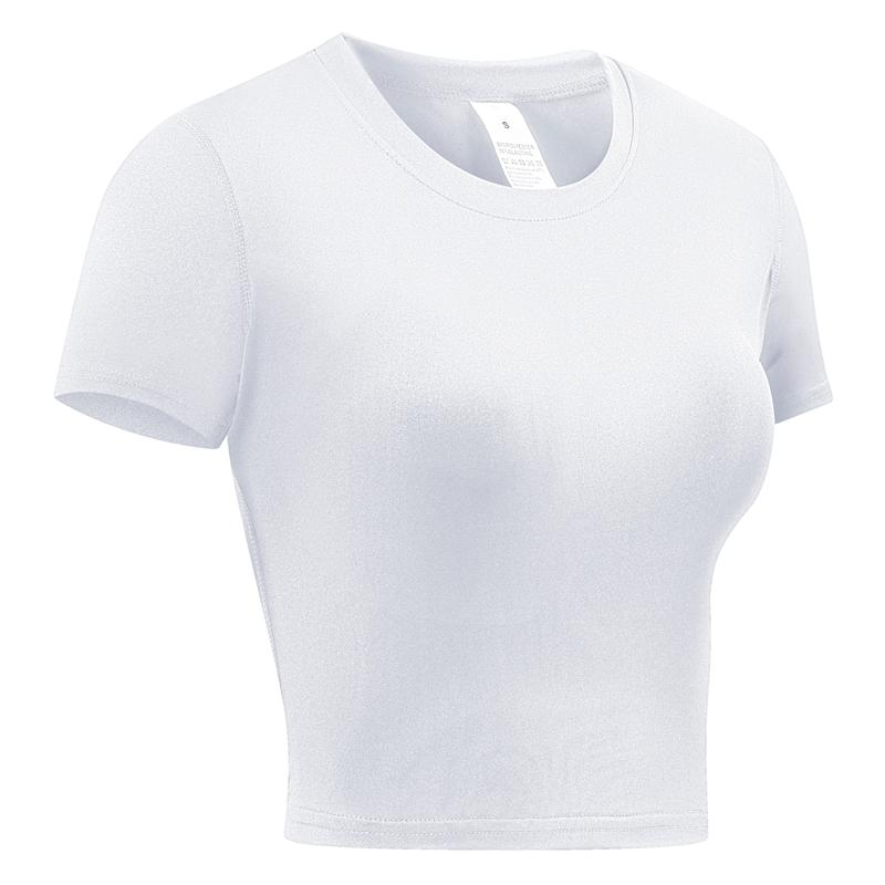 Damen Kompressionsshirt Kurzarm Sportliches Yoga Lauf T-Shirt Sommer Fitnessstudio Workout Schnelltrocknend Dehnbares T-Shirts Oberteile Baselayer