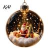 Warm Glow Seasonal Decor Glowing Christmas Story Ornament, Mini Holiday Scene Light Up Ball Led Hanging Baubles Decoration, Acrylic Clear Pendant