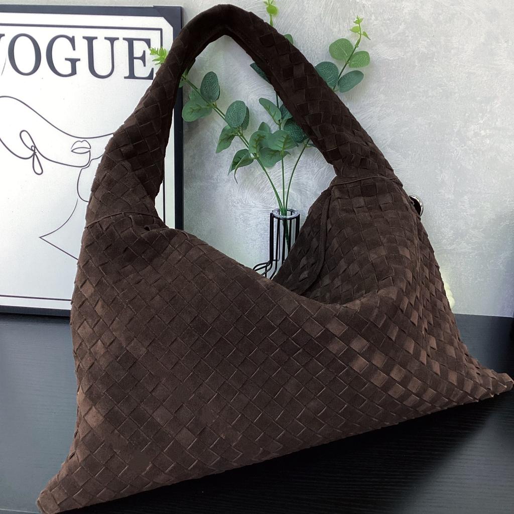 Leather Woven Bag Cross-border New Suede Matte Retro Large-capacity Handbag Lazy Shoulder Armpit Women's Bag