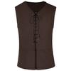 4 Pcs Men's Halloween Renaissance Costume Set Medieval Vest Shirt Ankle Banded Pants Viking Belt Armband Pouch