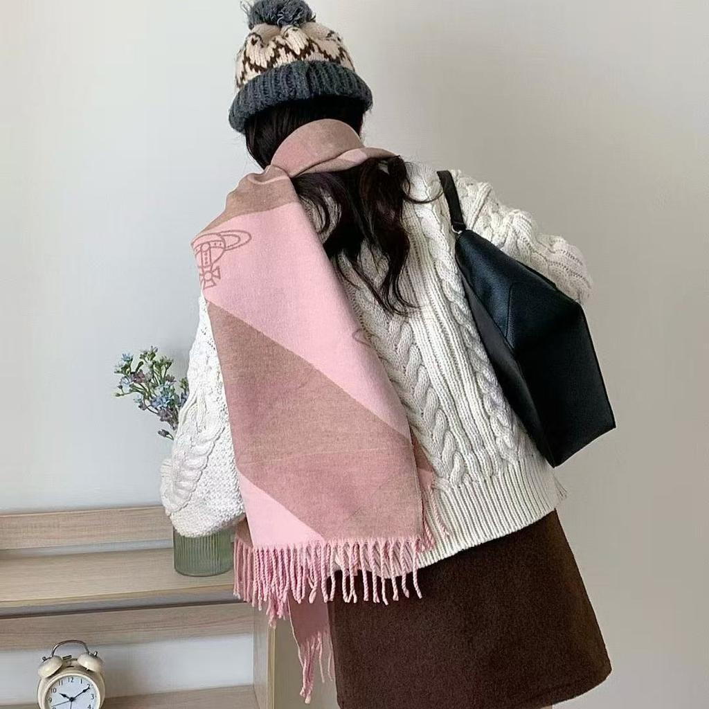 Imitation Cashmere Winter New Fashion Plaid Scarf Women's Scarf European and American Medium Length Warm Air Conditioning Shawl