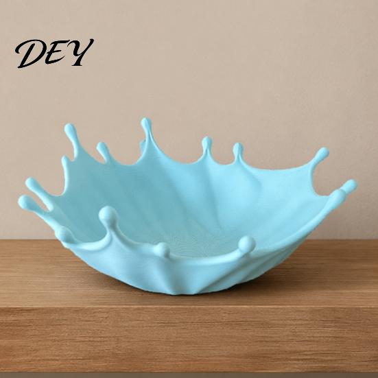 Nightstand Accessory Tray 3D Printed Jewelry for Rings Earrings Bracelets, Ocean Splash Organizer Trinket Dish, Decorative Desktop Home Vanity