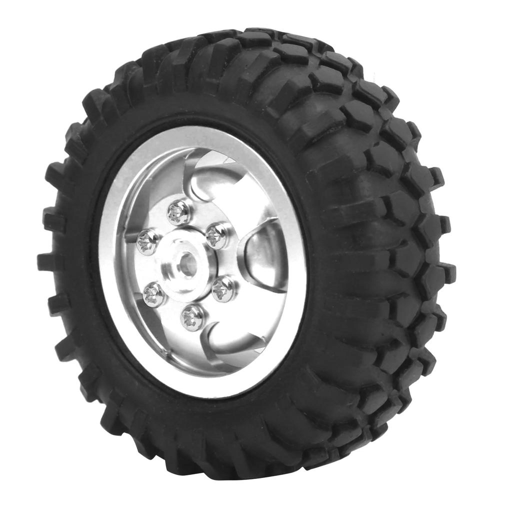 2Pcs Truck Wheel Rubber Tire 55mm Dia Aluminium Alloy Fit for WPL D12 1Celsius10 RC Car