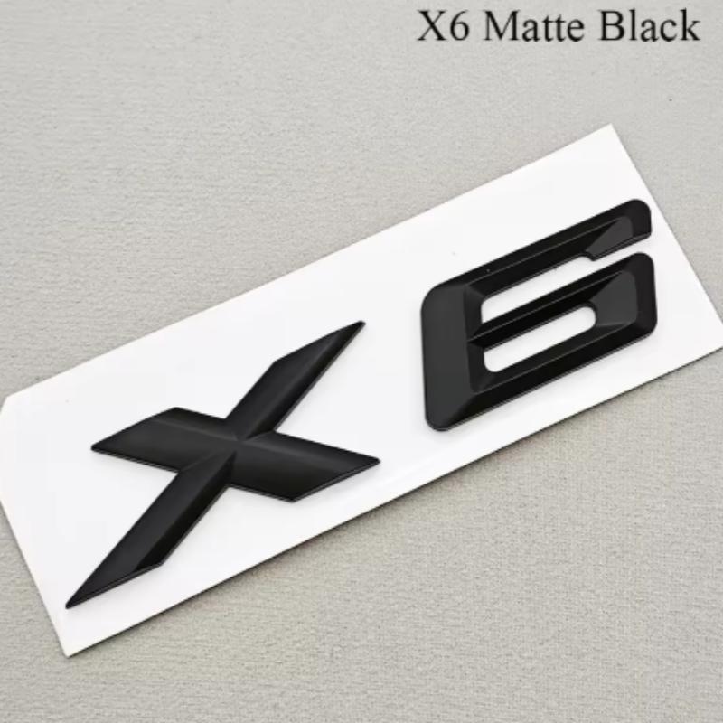 Autocollants Lettres de Voiture Chrome Noir ABS 3D Emblème Logo X5 X6 Badges de Coffre Arrière Pour BMW X5 X6 F15 G05 F16 G06 Autocollant Accessoires Auto yo2