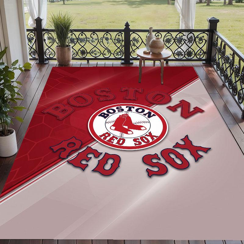 Soft Floor Carpet Boston Red Sox Pattern Area Rug Decorative Mat For Home Room Decoration