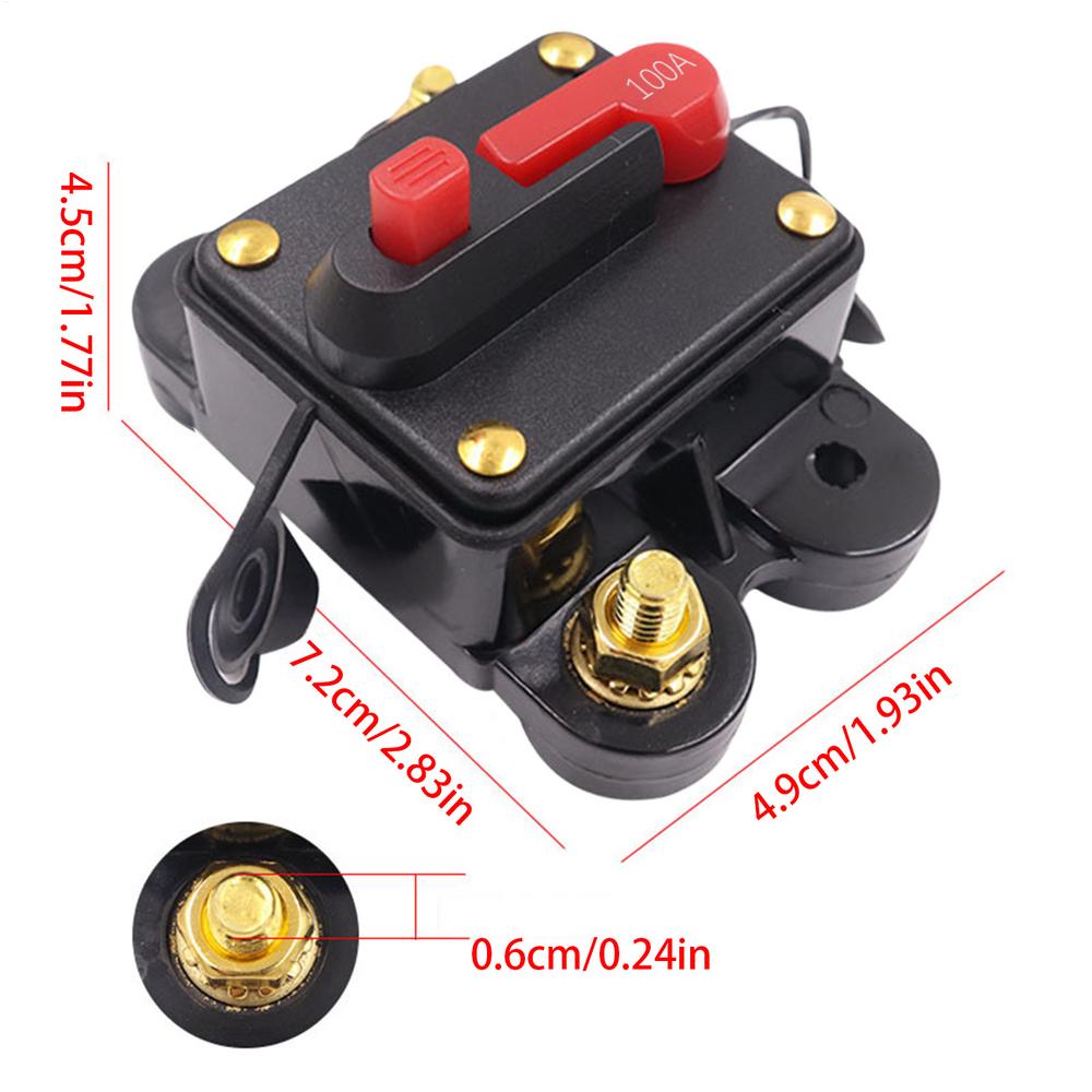 RV Automobile Yacht Boat RV Circuit Breaker Fuse Reset DC 12V 10W Waterproof 30A 40A 50A 60A 70A 80A 100A 120A Car Accessories