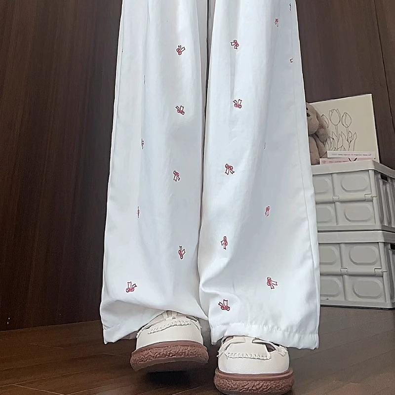 

Women s Floral Ice Silk Wide-Leg Sweatpants - Petite Summer Edition S (80-95 lbs)