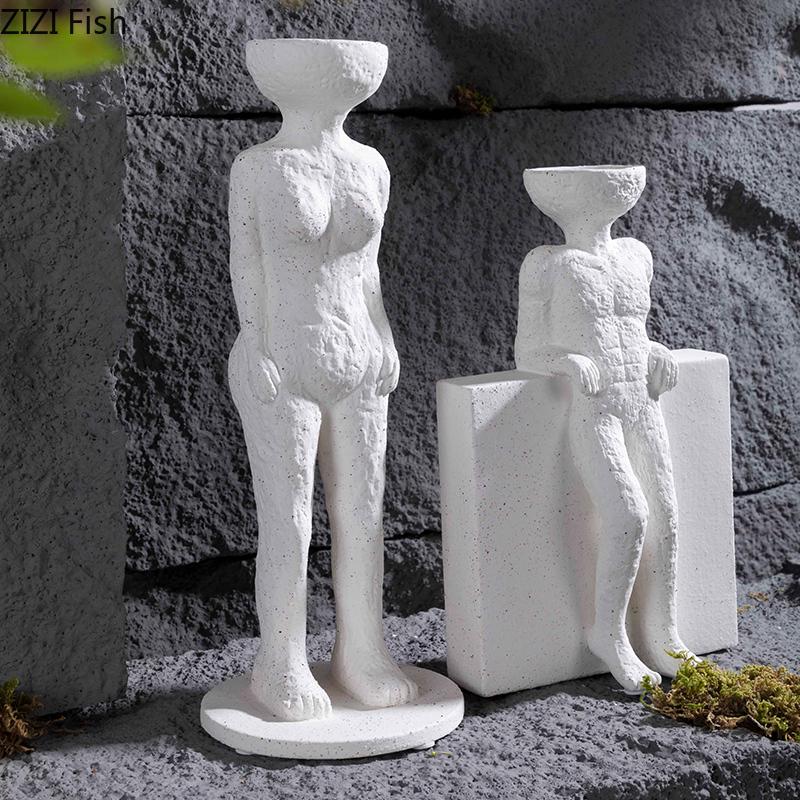Abstract Figures Statue Ornaments Desk Decoration Creative Modern Crafts Ceramic Characters Sculpture Room Aesthetic Decor