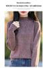 Women's Soft Loose Knit Sweater: Slub Yarn Semi-High Neck Pullover