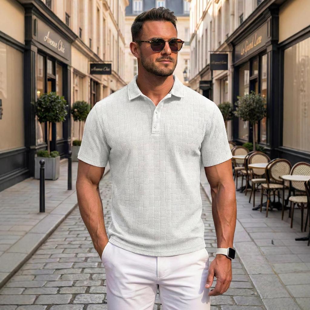 Men's Single Breasted Collared Shirt Men's Casual And Comfortable Short Sleeved Shirt