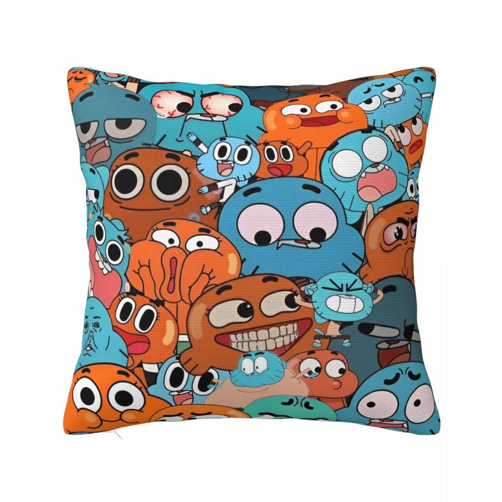 Cartoon Game Gumballs Square Pillowcases Seat Cushion Case Cute Decorative Pillowcase 45*45