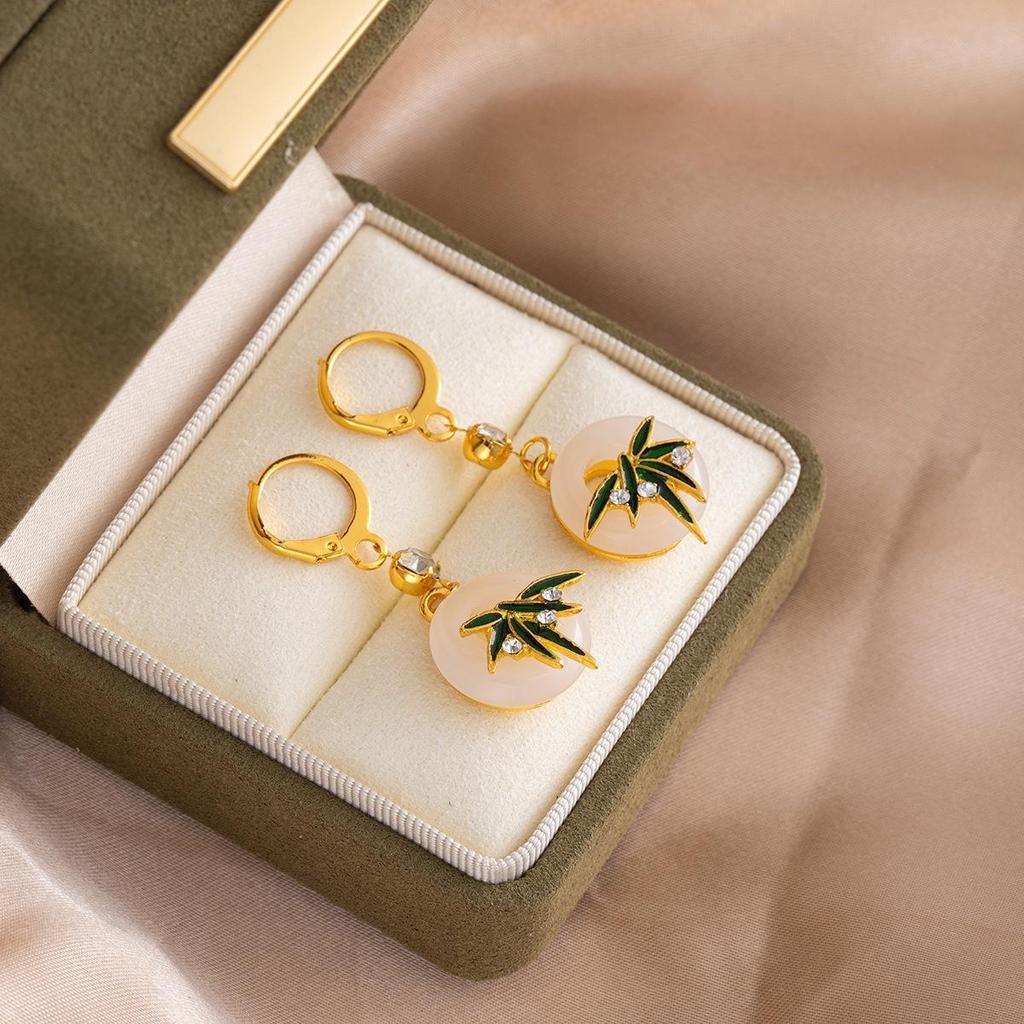 Ancient Chinese Style Beaded Tassel Earrings with Flower Fan and Bowknot