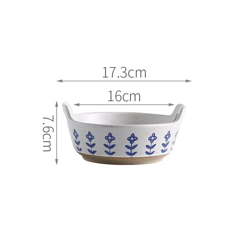 Japanese Style Ceramic Plate Retro Restaurant Dessert Salad Bowls Delicious Dishes Dining Plates Exquisite Home Tableware