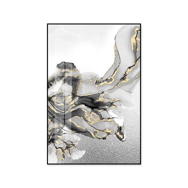 

Современные минималистичные декоративные картины для крыльца, черные, серые чернила, позолоченная текстура, абстрактное искусство, настенная роспись, свет, роскошный домашний декор для стен, картина 21cm×30cm NoFrame