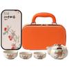 Luxurious High-End Ceramic Yu Ceramics Tea Set Gift Box for Home Use Customizable Gongfu Tea Brewing Process Includes Teapot And