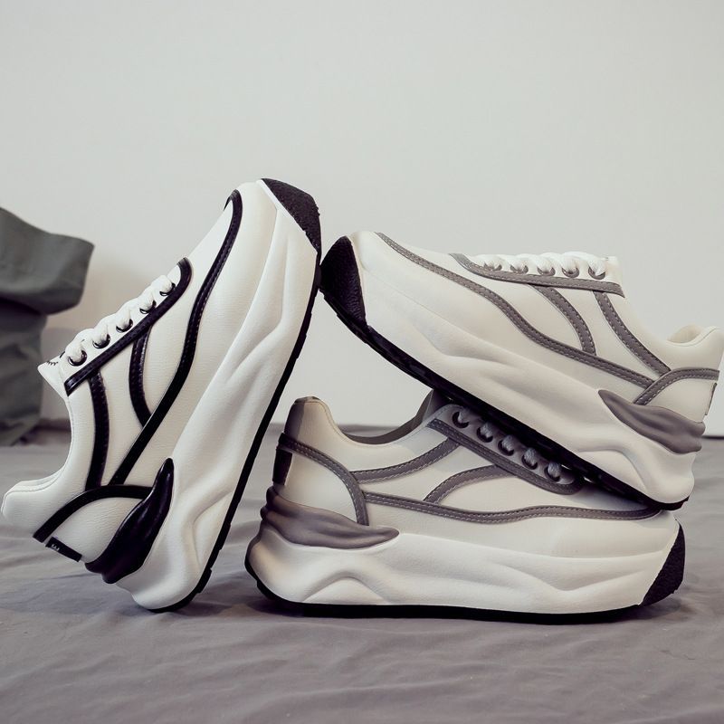 Women's shoes sports casual dad shoes 2025 spring and autumn white shoes platform soles students casual small people are not versatile