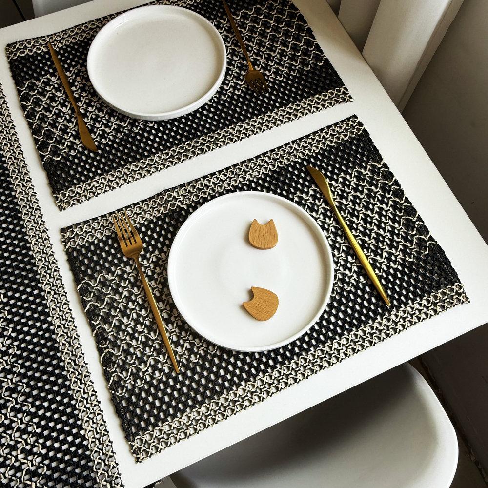 Pastoral paper rope woven placemat ins miscellaneous retro Christmas decorative mat wedding creative paper thermal insulation table mat
