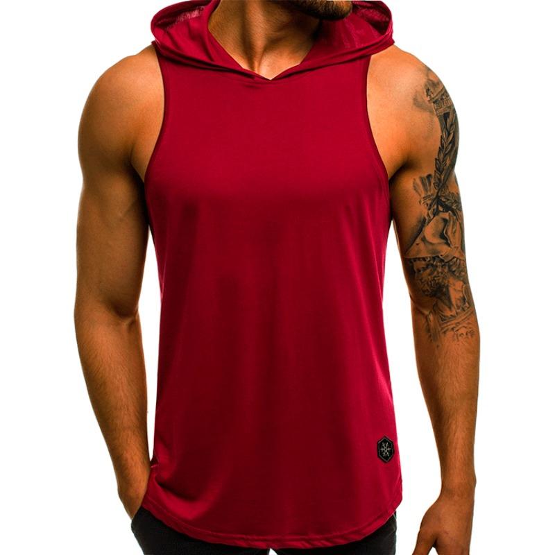 Men S Slim Breathable Sleeveless Hooded Sports Vest