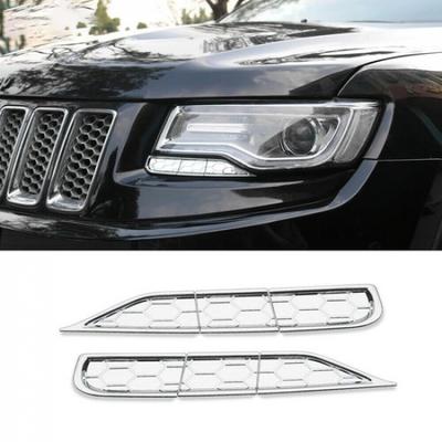 Dekorační rámečky na čištění světlometů pro Jeep Grand Cherokee 2014-16 Chrom