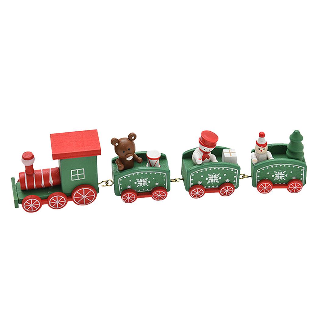 Christmas Decorations Christmas Wood Small Train Children Kindergarten Festive