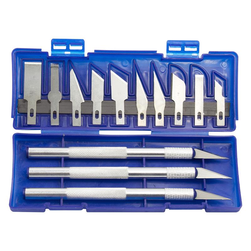 13-Piece Aluminum Alloy Carving & Engraving Knife Set for Paper, Art, and Model Cutting