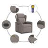 Electric Massage Chair Taupe Fabric