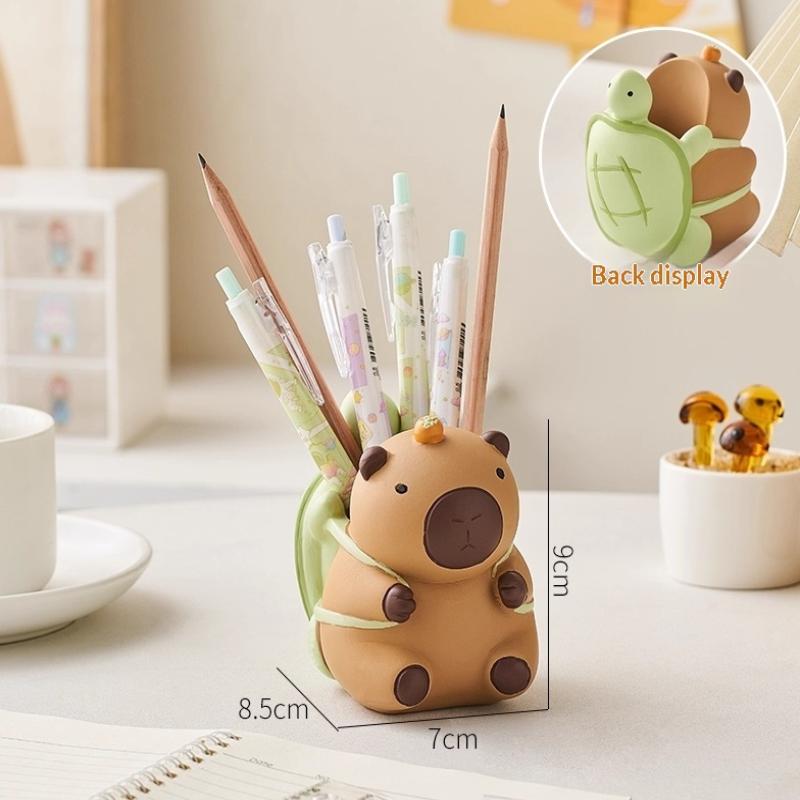 Kapibara Kalemlik Karikatür Taşınabilir Makyaj Fırçası Tutucu Çok Fonksiyonlu Büyük Kapasiteli Kalem Düzenleyici Öğrenci Kırtasiye