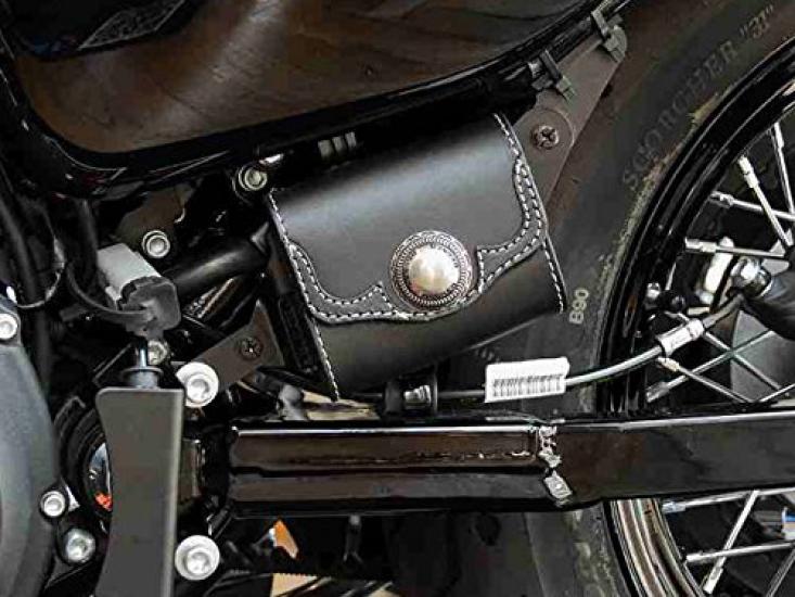 DEGNER Leather ETC Case with Bracket for Sportster Harley-Davidson (2004-2014), Black, SB-44