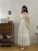 Plus Size Lace Camisole Dress and Knit Cardigan Set for Women - Summer Two-Piece