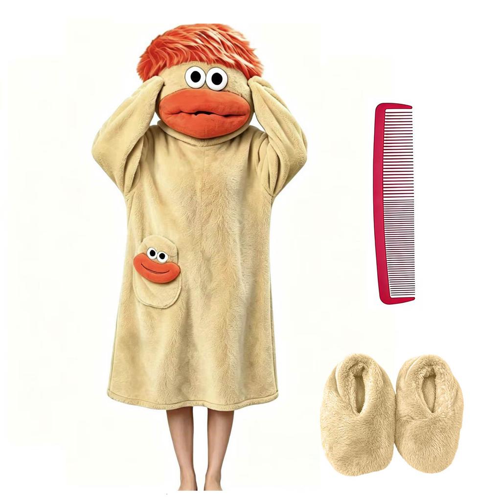 Kids Funny Big Mouth Pajama Loungewear Set with Shoes and Comb for Boys and Girls