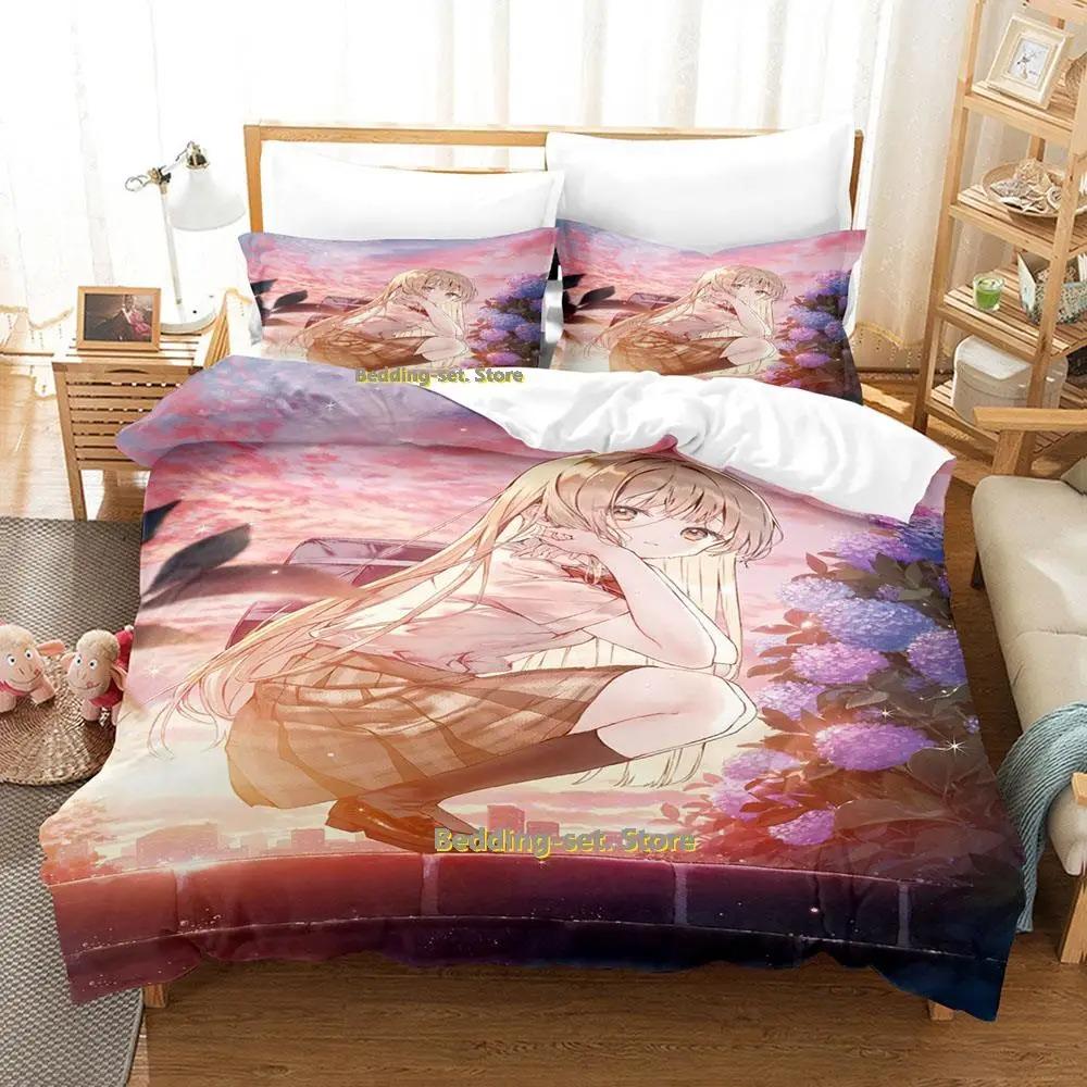 The Angel Next Door Spoils Me Rotten 3D Anime Bedding Set Kawaii Girls Duvet Cover Adult Kid Bedroom Decor
