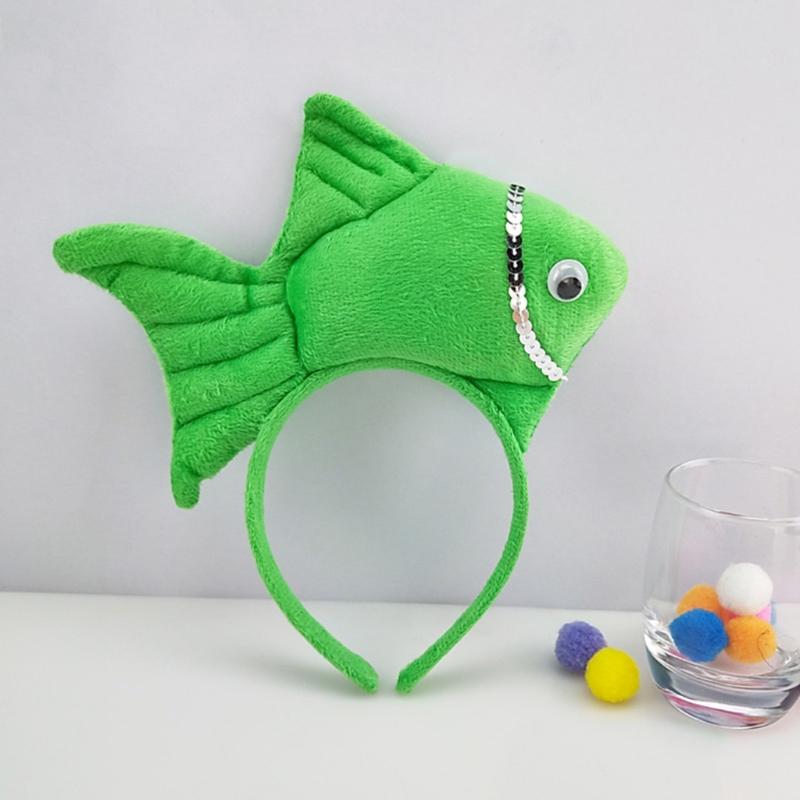 Students Taking Photo Hairband Stuffed Fish Shape Hair Hoop for Halloween