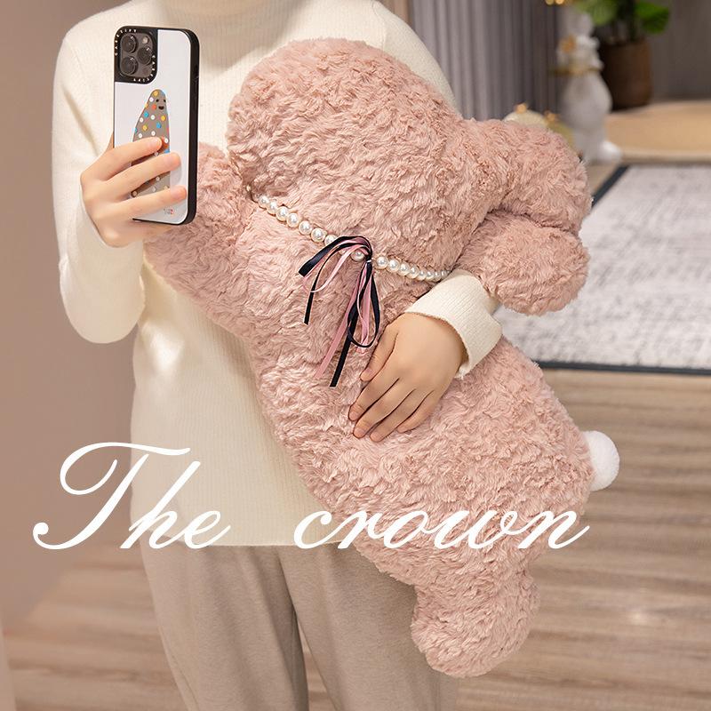 Cute Pearl Rabbit Pillow Plush Toy Rabbit Doll Girl Sleeping on Sofa Pillow Ornament Doll Gift