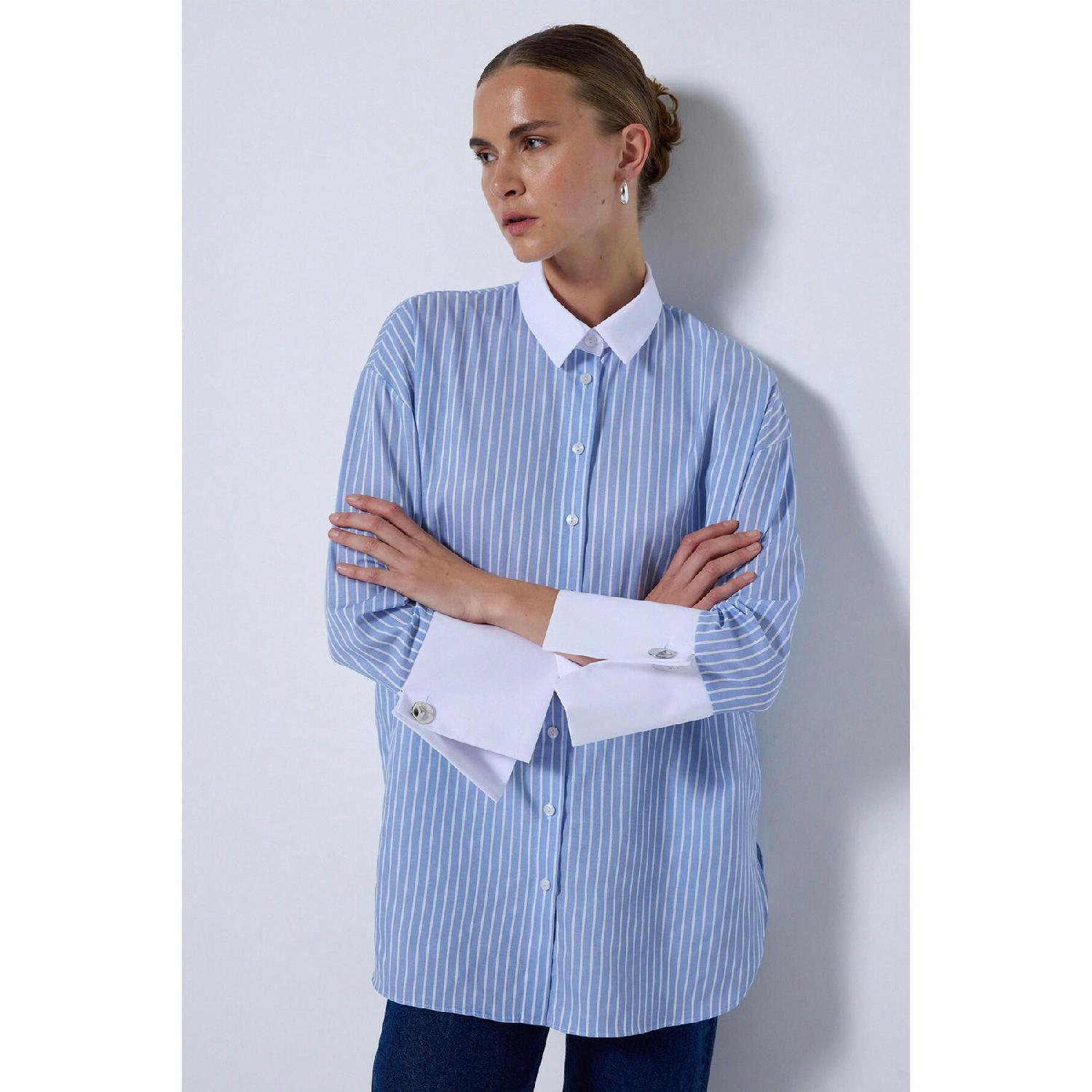 

Wide Cuff Striped Shirt S красный