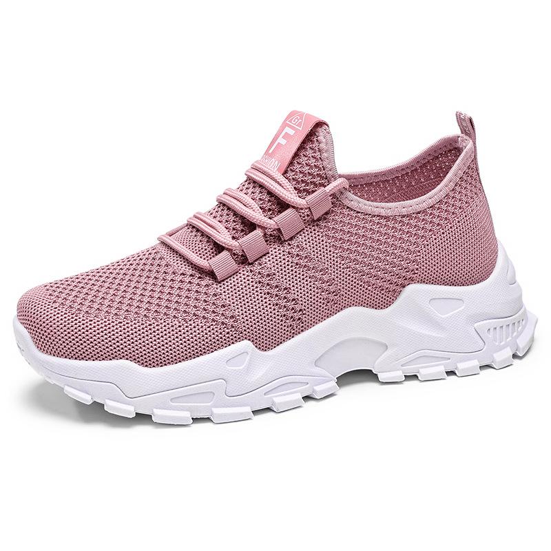 Women's Flyknit Breathable Running Shoes - Lightweight, Comfortable, Casual Plus Size Mesh Shoes