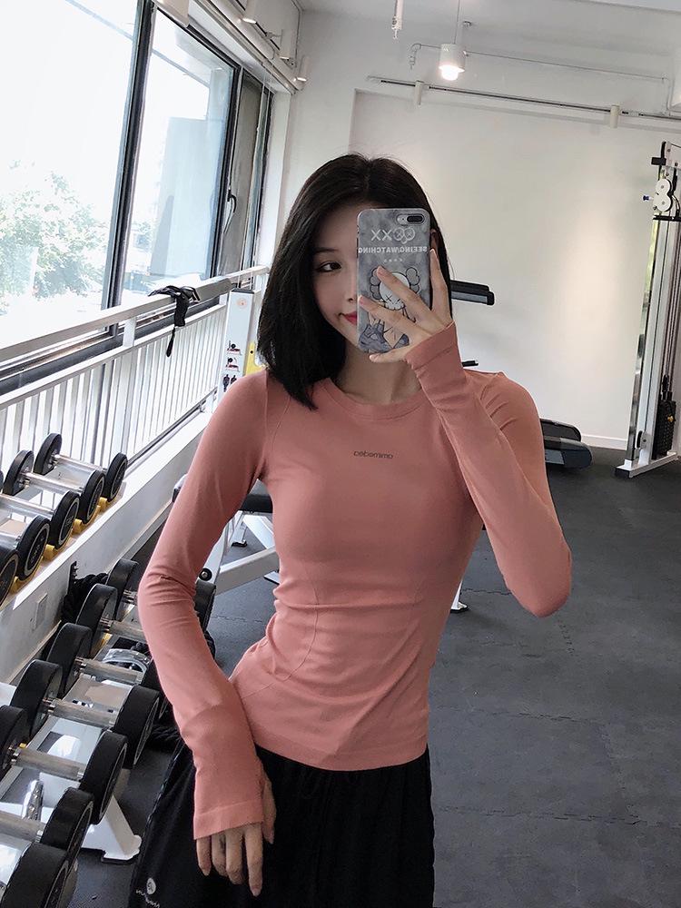 Miki Women's Quick-Dry Long Sleeve Fitted Sports Top for Yoga and Running