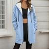 Women's Fashionable Loose Zipper Cardigan With Fleece Hoodie