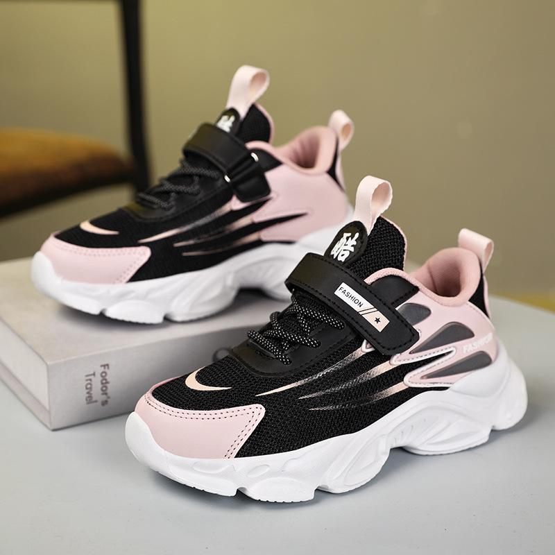 2025 spring and summer middle-aged and older girls running shoes men's sports shoes mesh breathable shoes soft-soled students casual shoes