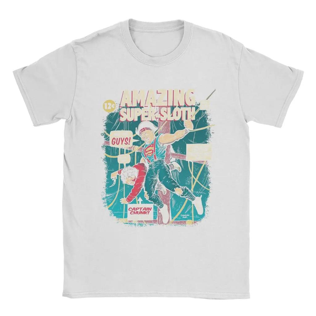 Super Sloth Goonies Men's T Shirts Vintage Tee Shirt Short Sleeve Round Collar T-Shirt Cotton Printed Clothing