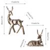 2 Stück Moderne Harz Hirsch Statue Skulptur Heim Desktop Schrank Ornamente Dekoration (golden)