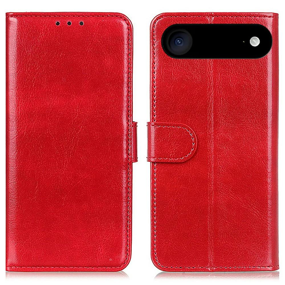 For iPhone 17 Air Case Crazy Horse Texture PU Leather Phone Stand Cover