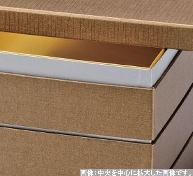 Outdoor Lunch Box Made in 3 Washi Arakura Gold x x J-kitchens (Lunch Box) Japan, Tiers, 6.5 inches, Paper, Pattern, Pearl, 20.0cm 20.0cm 17.6cm