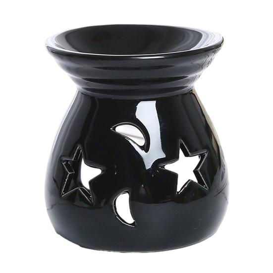 

Ceramic Wax Melt Warmer Essential Fragrance Oil Diffuser Small Tea Light Candle Holder Desk Incense Aroma Burner for Home Bedroom Decor чёрный