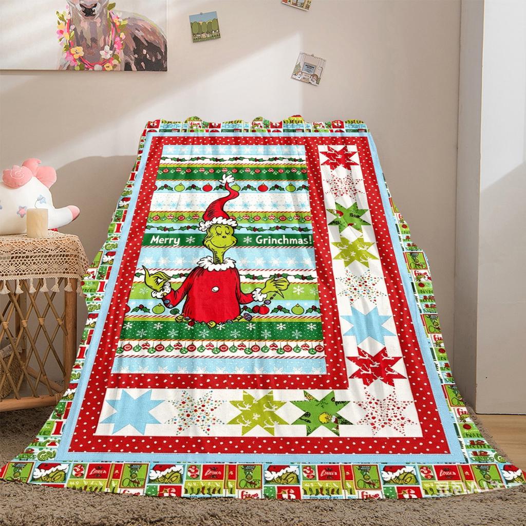 Christmas Gift Comedy Movie How the Grinch Stole Christmas blanket home warming, four season bed decoration sofa cover flannel throwing blanket K20