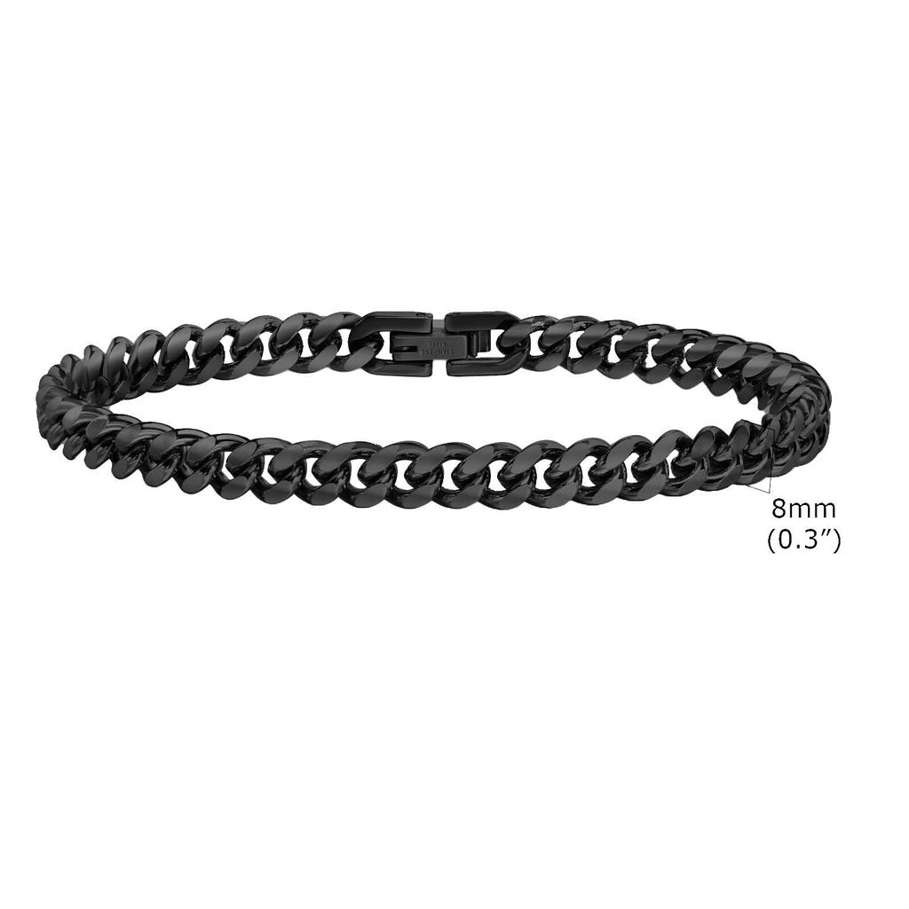 Vnox 18cm/20cm/22cm Stainless Steel Bold Cuban Bracelets for Men Women,6mm/8mm/10mm/12mm Width Miami Curb Links Wristband Gift