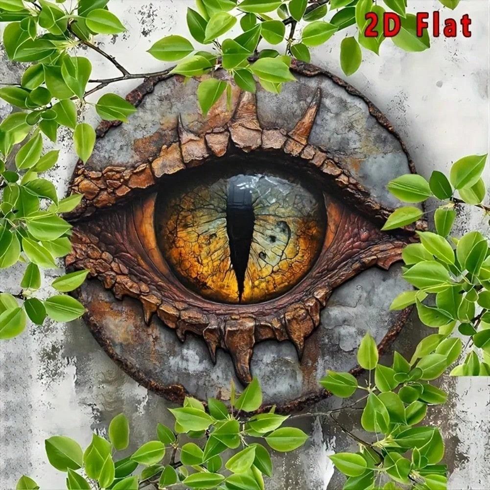 

Retro Dragon Eye Metal Wall Art 8x8 Inch Weatherproof Aluminum Plaque 20x20 різнокольоровий